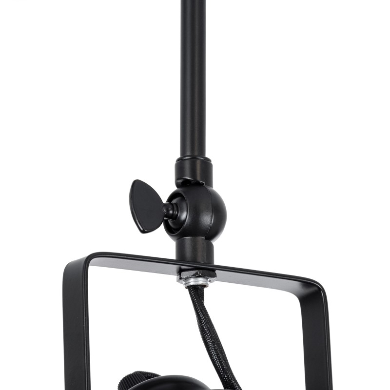 GloboStar® HOLLYWOOD 01154 Vintage Φωτιστικό Οροφής Ράγα Δίφωτο 2 x E27 IP20 Μαύρο Μέταλλο - Μ45 x Π15 x Υ40cm