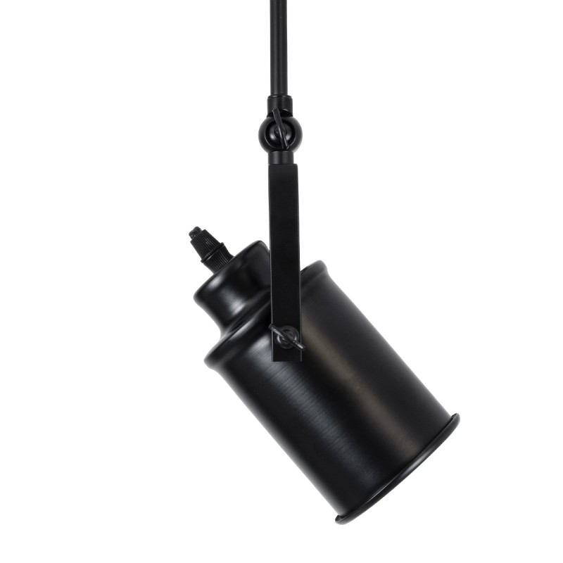 GloboStar® HOLLYWOOD 01154 Vintage Φωτιστικό Οροφής Ράγα Δίφωτο 2 x E27 IP20 Μαύρο Μέταλλο - Μ45 x Π15 x Υ40cm