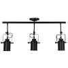GloboStar® HOLLYWOOD 01155 Vintage Φωτιστικό Οροφής Ράγα Τρίφωτο 3 x E27 IP20 Μαύρο Μέταλλο - Μ13 x Π78 x Υ38cm