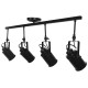GLOBOSTAR® HOLLYWOOD 01156 Vintage Φωτιστικό Οροφής με Ντουί 4 x E27 AC 220-240V IP20 - Μαύρο - Μ13 x Π110 x Υ38cm GLOBOSTAR® HOLLYWOOD 01156 Vintage Φωτιστικό Οροφής με Ντουί 4 x E27 AC 220-240V IP20 - Μαύρο - Μ13 x Π110 x Υ38cm