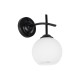 GloboStar® ISEN 01157 Μοντέρνο Επιτοίχιο Φωτιστικό Απλίκα Μονόφωτο 1 x E27 IP20 Μαύρο Μέταλλο με Λευκό Γυαλί - Μ24 x Π15 x Υ27cm