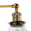 GloboStar® LYDIA 01159 Vintage Επιτοίχιο Φωτιστικό Απλίκα Μονόφωτο 1 x E27 IP20 Μπρούτζινο Μέταλλο με Διάφανο Γυαλί - Μ19 x Π30 x Υ24cm