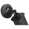 GloboStar® HOLVIA 01160 Vintage Επιτοίχιο Φωτιστικό Απλίκα Μονόφωτο 1 x E27 IP20 Μαύρο Μέταλλο - Μ16 x Π12 x Υ34cm