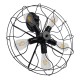 GloboStar® FAN 01163 Vintage Επιτοίχιο Φωτιστικό Απλίκα Πολύφωτο 5 x E27 IP20 Μαύρο Μέταλλο - Μ22 x Π46 x Υ46cm GloboStar® FAN 01163 Vintage Επιτοίχιο Φωτιστικό Απλίκα Πολύφωτο 5 x E27 IP20 Μαύρο Μέταλλο - Μ22 x Π46 x Υ46cm