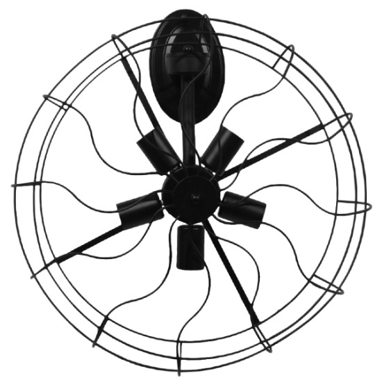 GloboStar® FAN 01163 Vintage Επιτοίχιο Φωτιστικό Απλίκα Πολύφωτο 5 x E27 IP20 Μαύρο Μέταλλο - Μ22 x Π46 x Υ46cm GloboStar® FAN 01163 Vintage Επιτοίχιο Φωτιστικό Απλίκα Πολύφωτο 5 x E27 IP20 Μαύρο Μέταλλο - Μ22 x Π46 x Υ46cm