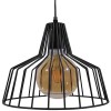 GloboStar® TERE 01165 Vintage Κρεμαστό Φωτιστικό Καμπάνα Μονόφωτο 1 x E27 IP20 Μαύρο Μέταλλο - Μ30 x Π30 x Υ25cm