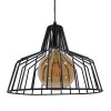 GloboStar® TERE 01165 Vintage Κρεμαστό Φωτιστικό Καμπάνα Μονόφωτο 1 x E27 IP20 Μαύρο Μέταλλο - Μ30 x Π30 x Υ25cm