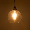 GloboStar® WICKHAM 01170 Vintage Κρεμαστό Φωτιστικό Μπάλα Μονόφωτο 1 x E27 IP20 Διάφανο Γυαλί με Μαύρο & Χρυσό Μέταλλο - Μ20 x Π20 x Y25cm