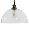 GloboStar® WICKHAM 01171 Vintage Κρεμαστό Φωτιστικό Καμπάνα Μονόφωτο 1 x E27 IP20 Διάφανο Γυαλί με Μαύρο & Χρυσό Μέταλλο - Μ30 x Π30 x Y25cm