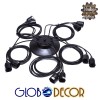 GloboStar® WIRED 01173 Vintage Κρεμαστό Φωτιστικό Πλέγμα Πολύφωτο 10 x E27 Μαύρο Μέταλλο με Μαύρο Πλαστικό - 200cm