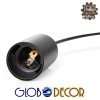 GloboStar® WIRED 01173 Vintage Κρεμαστό Φωτιστικό Πλέγμα Πολύφωτο 10 x E27 Μαύρο Μέταλλο με Μαύρο Πλαστικό - 200cm