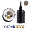 GloboStar® WIRED 01173 Vintage Κρεμαστό Φωτιστικό Πλέγμα Πολύφωτο 10 x E27 Μαύρο Μέταλλο με Μαύρο Πλαστικό - 200cm