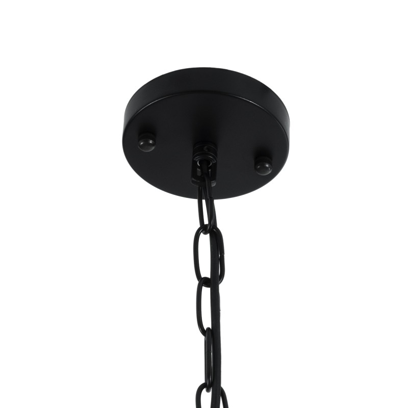 GloboStar® LARKIN 01175 Vintage Κρεμαστό Φωτιστικό Καμπάνα Μονόφωτο 1 x E27 IP20 Μαύρο Μέταλλο - Μ30 x Π30 x Y28cm