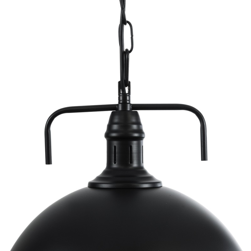 GloboStar® LARKIN 01175 Vintage Κρεμαστό Φωτιστικό Καμπάνα Μονόφωτο 1 x E27 IP20 Μαύρο Μέταλλο - Μ30 x Π30 x Y28cm