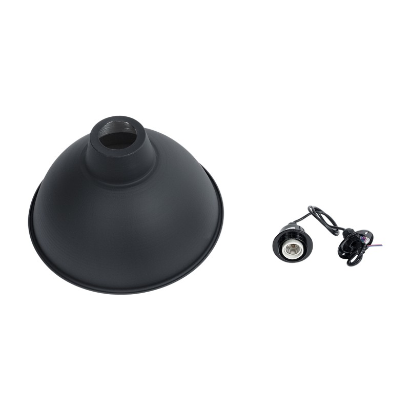 GLOBOSTAR® LOUVE 01177 Vintage Κρεμαστό Φωτιστικό Οροφής με Ντουί 1 x E27 AC 220-240V IP20 - Μαύρο - Μ40 x Π40 x Υ30cm