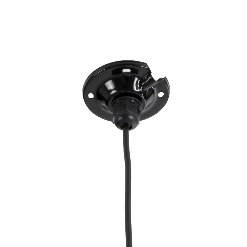 GloboStar® LOUVE 01178 Vintage Κρεμαστό Φωτιστικό Καμπάνα Μονόφωτο 1 x E27 IP20 Ασημί & Μαύρο Μέταλλο - Μ40 x Π40 x Y30cm