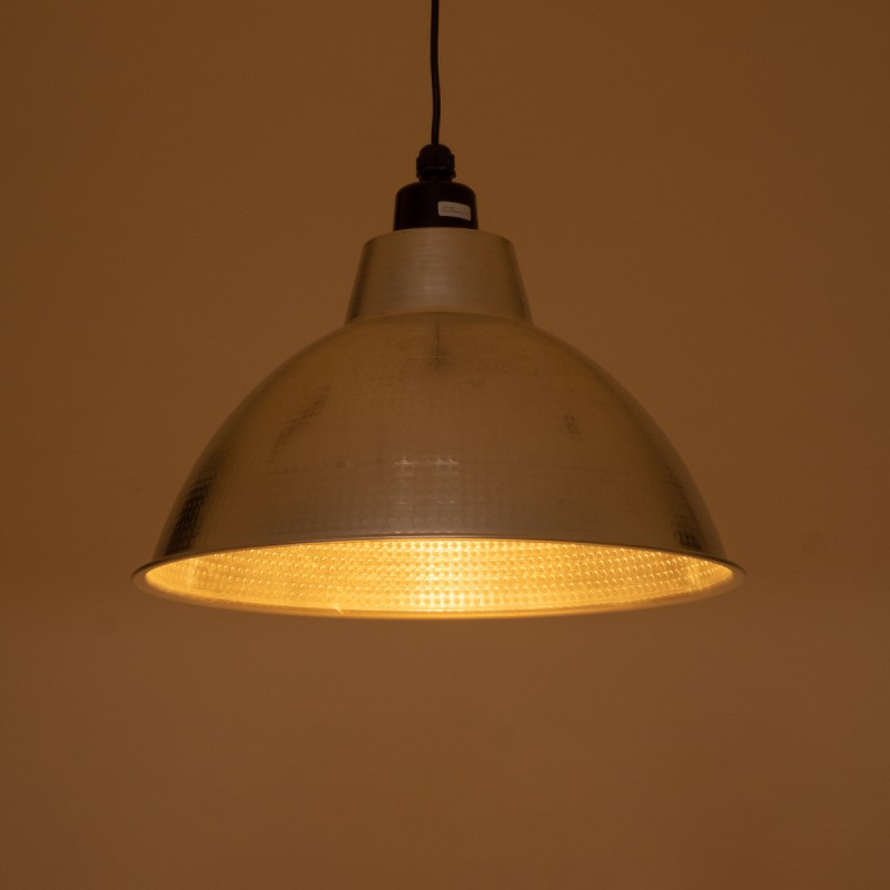 GloboStar® LOUVE 01178 Vintage Κρεμαστό Φωτιστικό Καμπάνα Μονόφωτο 1 x E27 IP20 Ασημί & Μαύρο Μέταλλο - Μ40 x Π40 x Y30cm