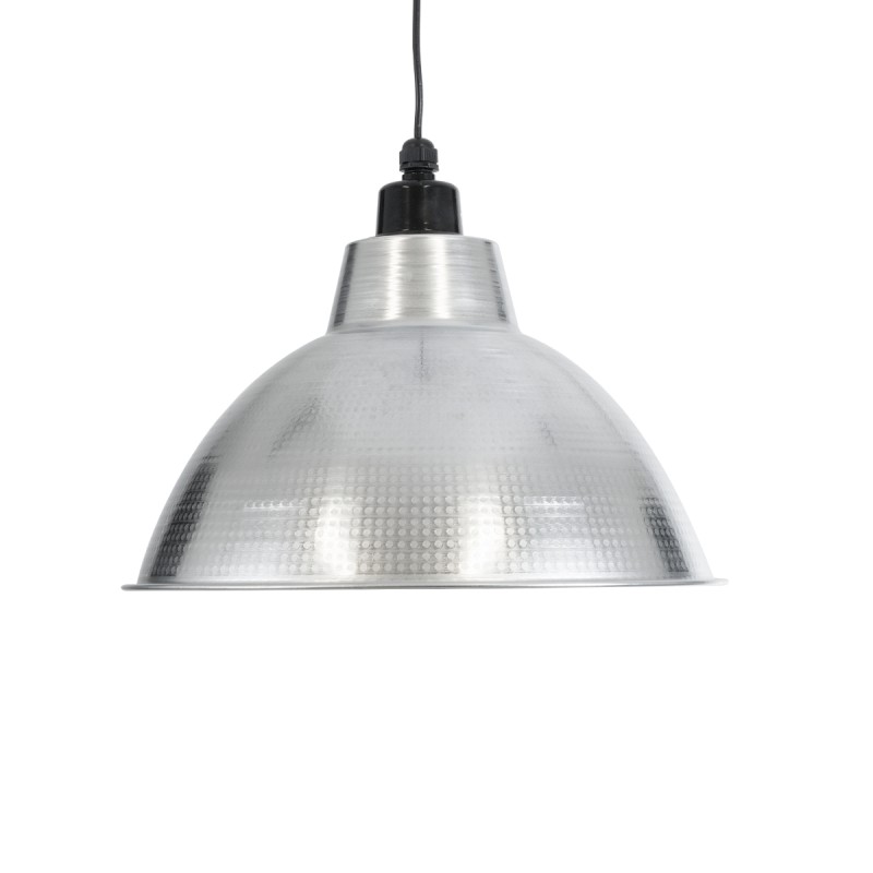 GloboStar® LOUVE 01178 Vintage Κρεμαστό Φωτιστικό Καμπάνα Μονόφωτο 1 x E27 IP20 Ασημί & Μαύρο Μέταλλο - Μ40 x Π40 x Y30cm