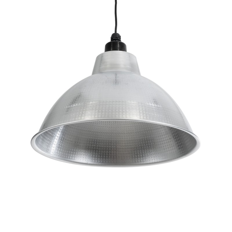 GloboStar® LOUVE 01178 Vintage Κρεμαστό Φωτιστικό Καμπάνα Μονόφωτο 1 x E27 IP20 Ασημί & Μαύρο Μέταλλο - Μ40 x Π40 x Y30cm