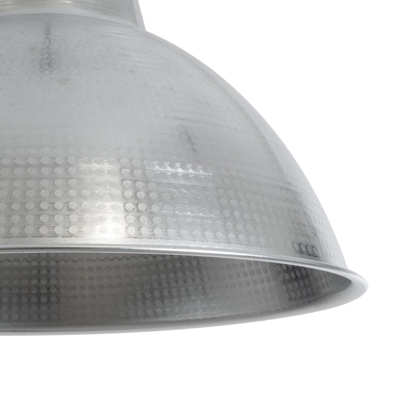 GloboStar® LOUVE 01178 Vintage Κρεμαστό Φωτιστικό Καμπάνα Μονόφωτο 1 x E27 IP20 Ασημί & Μαύρο Μέταλλο - Μ40 x Π40 x Y30cm