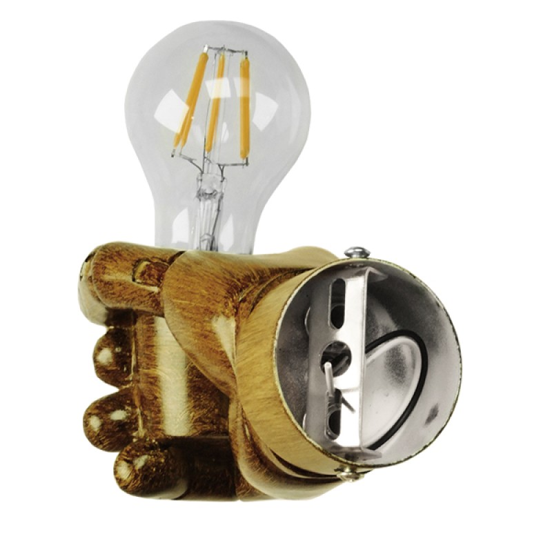 GloboStar® TROUVER 01183 Vintage Επιτοίχιο Φωτιστικό Απλίκα Μονόφωτο 1 x E27 IP20 Μπρούτζινο & Κόκκινο Μέταλλο με Μπεζ Σχοινί Μ14.5 x Π3.3 x Υ16cm