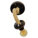 GloboStar® DAKER 01184 Vintage Επιτοίχιο Φωτιστικό Απλίκα Μονόφωτο 1 x E27 IP20 Χάλκινο Μέταλλο Με Μπεζ Σχοινί - Μ21 x Π12 x Υ16cm GloboStar® DAKER 01184 Vintage Επιτοίχιο Φωτιστικό Απλίκα Μονόφωτο 1 x E27 IP20 Χάλκινο Μέταλλο Με Μπεζ Σχοινί - Μ21 x Π12 x Υ16cm