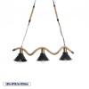 GloboStar® TYMEN 01189 Vintage Κρεμαστό Φωτιστικό Καμπάνα Τρίφωτο 3 x E27 IP20 Μαύρο Μέταλλο με Μπεζ Σχοινί - Μ85 x Π18.5 x Υ20cm