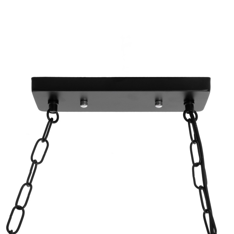 GloboStar® TYMEN 01189 Vintage Κρεμαστό Φωτιστικό Καμπάνα Τρίφωτο 3 x E27 IP20 Μαύρο Μέταλλο με Μπεζ Σχοινί - Μ85 x Π18.5 x Υ20cm