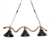 GloboStar® TYMEN 01189 Vintage Κρεμαστό Φωτιστικό Καμπάνα Τρίφωτο 3 x E27 IP20 Μαύρο Μέταλλο με Μπεζ Σχοινί - Μ85 x Π18.5 x Υ20cm