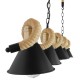GloboStar® TYMEN 01190 Vintage Κρεμαστό Φωτιστικό Καμπάνα Πολύφωτο 5 x E27 IP20 Μαύρο Μέταλλο με Μπεζ Σχοινί - Μ150 x Π22 x Υ23cm GloboStar® TYMEN 01190 Vintage Κρεμαστό Φωτιστικό Καμπάνα Πολύφωτο 5 x E27 IP20 Μαύρο Μέταλλο με Μπεζ Σχοινί - Μ150 x Π22 x Υ23cm