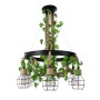 GLOBOSTAR® HELLET 01193 Vintage Κρεμαστό Φωτιστικό Οροφής με Ντουί 6 x E27 AC 220-240V IP20 - Μαύρο & Πράσινο - Μ72 x Π72 x Υ80cm