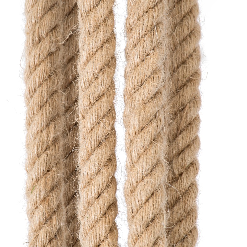 GloboStar® HELLET 01193 Vintage Κρεμαστό Φωτιστικό Πλέγμα Πολύφωτο 6 x E27 IP20 Μαύρο Μέταλλο, Πράσινο Πλαστικό με Μπεζ Σχοινί - Μ72 x Π72 x Υ80cm