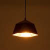 GloboStar® HEXAGON 01194 Μοντέρνο Κρεμαστό Φωτιστικό Καμπάνα Μονόφωτο 1 x E27 IP20 Μαύρο & Χρυσό Μέταλλο - Μ25 x Π25 x Υ15cm