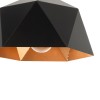 GloboStar® HEXAGON 01194 Μοντέρνο Κρεμαστό Φωτιστικό Καμπάνα Μονόφωτο 1 x E27 IP20 Μαύρο & Χρυσό Μέταλλο - Μ25 x Π25 x Υ15cm