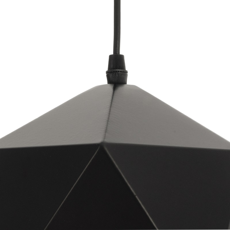 GloboStar® HEXAGON 01194 Μοντέρνο Κρεμαστό Φωτιστικό Καμπάνα Μονόφωτο 1 x E27 IP20 Μαύρο & Χρυσό Μέταλλο - Μ25 x Π25 x Υ15cm