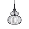 GLOBOSTAR® LILY 01199 Μοντέρνο Κρεμαστό Φωτιστικό Οροφής με Ντουί 1 x E27 AC 220-240V IP20 - Μαύρο & Λευκό - Μ31 x Π31 x Υ42cm
