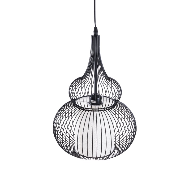 GLOBOSTAR® LILY 01199 Μοντέρνο Κρεμαστό Φωτιστικό Οροφής με Ντουί 1 x E27 AC 220-240V IP20 - Μαύρο & Λευκό - Μ31 x Π31 x Υ42cm