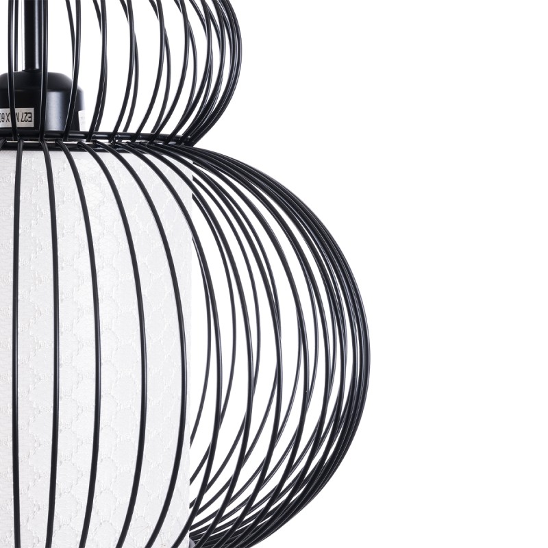 GLOBOSTAR® LILY 01199 Μοντέρνο Κρεμαστό Φωτιστικό Οροφής με Ντουί 1 x E27 AC 220-240V IP20 - Μαύρο & Λευκό - Μ31 x Π31 x Υ42cm