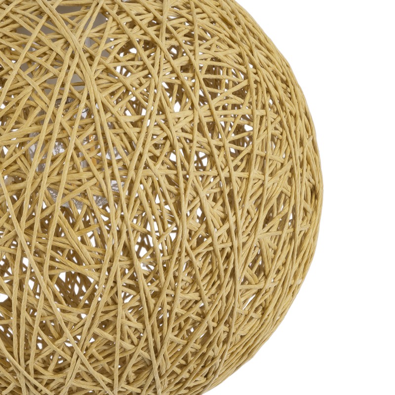 GloboStar® OCEANA 01200 Boho Κρεμαστό Φωτιστικό Μπάλα Μονόφωτο 1 x E27 IP20 Μπεζ Σχοινί - Μ20 x Π20 x Υ20cm