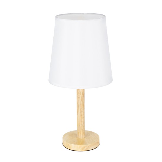 GloboStar® NAPHIE 01208 Κλασσικό Επιτραπέζιο Φωτιστικό Πορτατίφ Μονόφωτο 1 x E27 IP20 Μπεζ Ξύλο με Λευκό Ύφασμα - Μ21 x Π21 x Υ42cm GloboStar® NAPHIE 01208 Κλασικό Επιτραπέζιο Φωτιστικό Πορτατίφ Μονόφωτο 1 x E27 Ξύλινο με Λευκό Καπέλο Φ21 x Υ42cm
