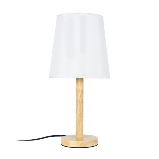 GloboStar® NAPHIE 01208 Κλασσικό Επιτραπέζιο Φωτιστικό Πορτατίφ Μονόφωτο 1 x E27 IP20 Μπεζ Ξύλο με Λευκό Ύφασμα - Μ21 x Π21 x Υ42cm GloboStar® NAPHIE 01208 Κλασικό Επιτραπέζιο Φωτιστικό Πορτατίφ Μονόφωτο 1 x E27 Ξύλινο με Λευκό Καπέλο Φ21 x Υ42cm