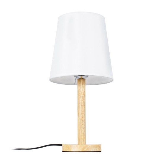 GloboStar® NAPHIE 01208 Κλασσικό Επιτραπέζιο Φωτιστικό Πορτατίφ Μονόφωτο 1 x E27 IP20 Μπεζ Ξύλο με Λευκό Ύφασμα - Μ21 x Π21 x Υ42cm GloboStar® NAPHIE 01208 Κλασικό Επιτραπέζιο Φωτιστικό Πορτατίφ Μονόφωτο 1 x E27 Ξύλινο με Λευκό Καπέλο Φ21 x Υ42cm