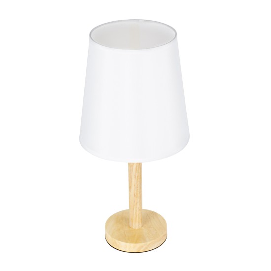 GloboStar® NAPHIE 01208 Κλασσικό Επιτραπέζιο Φωτιστικό Πορτατίφ Μονόφωτο 1 x E27 IP20 Μπεζ Ξύλο με Λευκό Ύφασμα - Μ21 x Π21 x Υ42cm GloboStar® NAPHIE 01208 Κλασικό Επιτραπέζιο Φωτιστικό Πορτατίφ Μονόφωτο 1 x E27 Ξύλινο με Λευκό Καπέλο Φ21 x Υ42cm