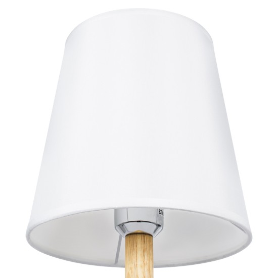 GloboStar® NAPHIE 01208 Κλασσικό Επιτραπέζιο Φωτιστικό Πορτατίφ Μονόφωτο 1 x E27 IP20 Μπεζ Ξύλο με Λευκό Ύφασμα - Μ21 x Π21 x Υ42cm GloboStar® NAPHIE 01208 Κλασικό Επιτραπέζιο Φωτιστικό Πορτατίφ Μονόφωτο 1 x E27 Ξύλινο με Λευκό Καπέλο Φ21 x Υ42cm