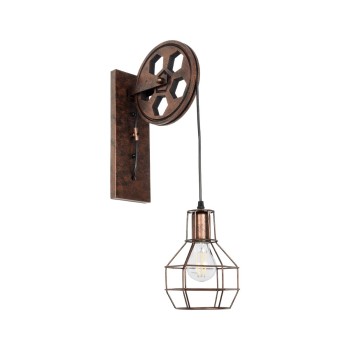 GLOBOSTAR® RYDON 01216 Vintage Φωτιστικό Τοίχου - Απλίκα με Ντουί 1 x E27 AC 220-240V IP20 - Χάλκινο Εφέ Σκουριάς - Μ15 x Π24 x Υ70cm