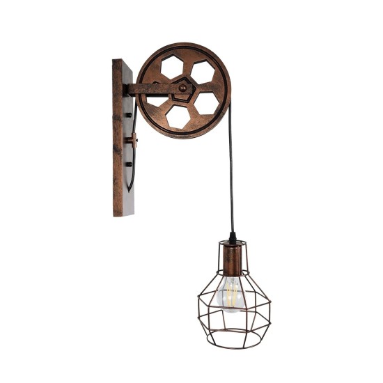GloboStar® RYDON 01216 Vintage Επιτοίχιο Φωτιστικό Απλίκα Μονόφωτο 1 x E27 IP20 Χάλκινο Μέταλλο - Μ15 x Π24 x Υ70cm GloboStar® RYDON 01216 Vintage Επιτοίχιο Φωτιστικό Απλίκα Μονόφωτο 1 x E27 IP20 Χάλκινο Μέταλλο - Μ15 x Π24 x Υ70cm