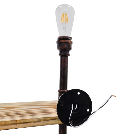 GloboStar® ENIMAS 01217 Vintage Επιτοίχιο Φωτιστικό Απλίκα Δίφωτο 2 x E27 IP20 Χάλκινο Μέταλλο με Μπεζ Ξύλο - Μ65 x Π23 x Υ76cm GloboStar® ENIMAS 01217 Vintage Επιτοίχιο Φωτιστικό Απλίκα Δίφωτο 2 x E27 IP20 Χάλκινο Μέταλλο με Μπεζ Ξύλο - Μ65 x Π23 x Υ76cm