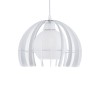 GloboStar® INGLEY 01225 Μοντέρνο Κρεμαστό Φωτιστικό Πλέγμα Μονόφωτο 1 x E27 IP20 Λευκό Μέταλλο με Λευκό Γυαλί - Μ26 x Π26 x Υ21cm