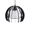 GloboStar® INGLEY 01226 Μοντέρνο Κρεμαστό Φωτιστικό Πλέγμα Μονόφωτο 1 x E27 IP20 Μαύρο Μέταλλο με Λευκό Γυαλί - Μ26 x Π26 x Υ21cm