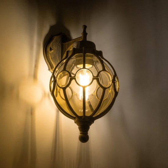 GloboStar® ETOILE 01227 Vintage Επιτοίχιο Φωτιστικό Απλίκα Μονόφωτο 1 x E27 IP20 Καφέ & Χρυσό Μέταλλο με Μελί Γυαλί - Φ18 x Υ27cm GloboStar® ETOILE 01227 Vintage Επιτοίχιο Φωτιστικό Απλίκα Μονόφωτο 1 x E27 IP20 Καφέ & Χρυσό Μέταλλο με Μελί Γυαλί - Φ18 x Υ27cm